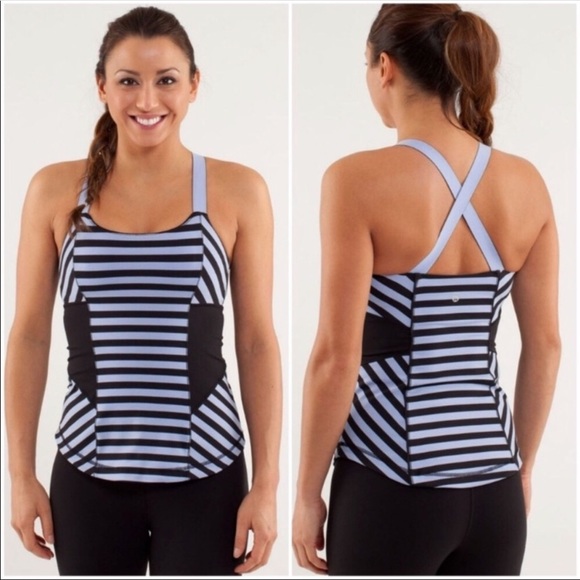 lululemon athletica Tops - Lululemon Work It Out Tank Sea Stripe Polar Haze